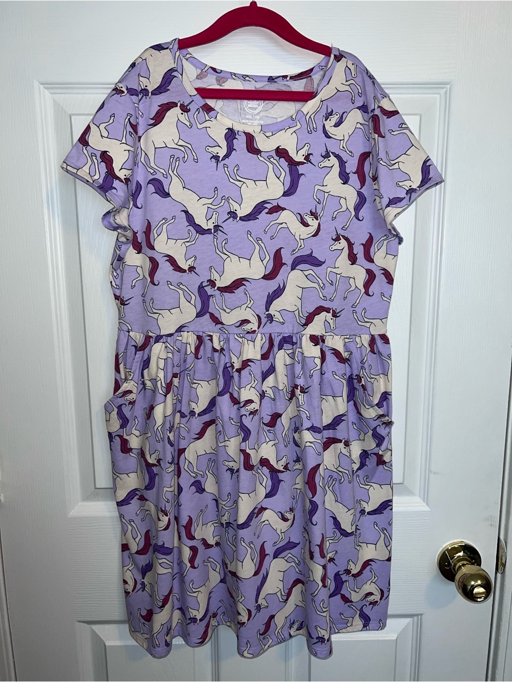 Wonder Nation Lavender Unicorn Print Casual Girls Dress XXL